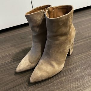 Light tan booties small heal Calvin Klein